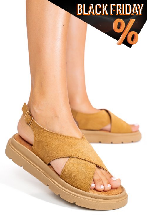 Barna fordított bőr szandál 1s7h7986-ka