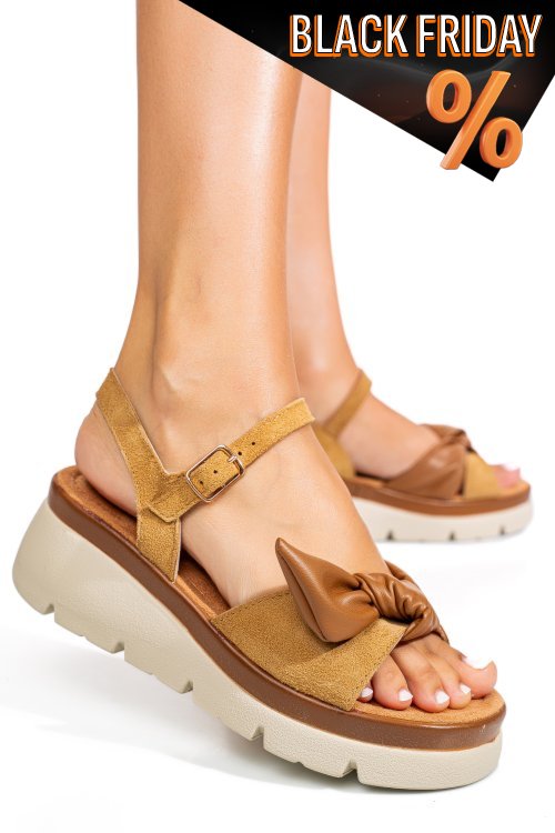 Barna természetes bőr szandál 1s7h8234