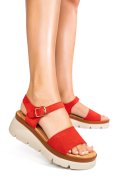 Piros fordított bőr szandál 1s7h8360