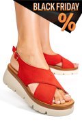 Piros fordított bőr szandál 1s7h7986