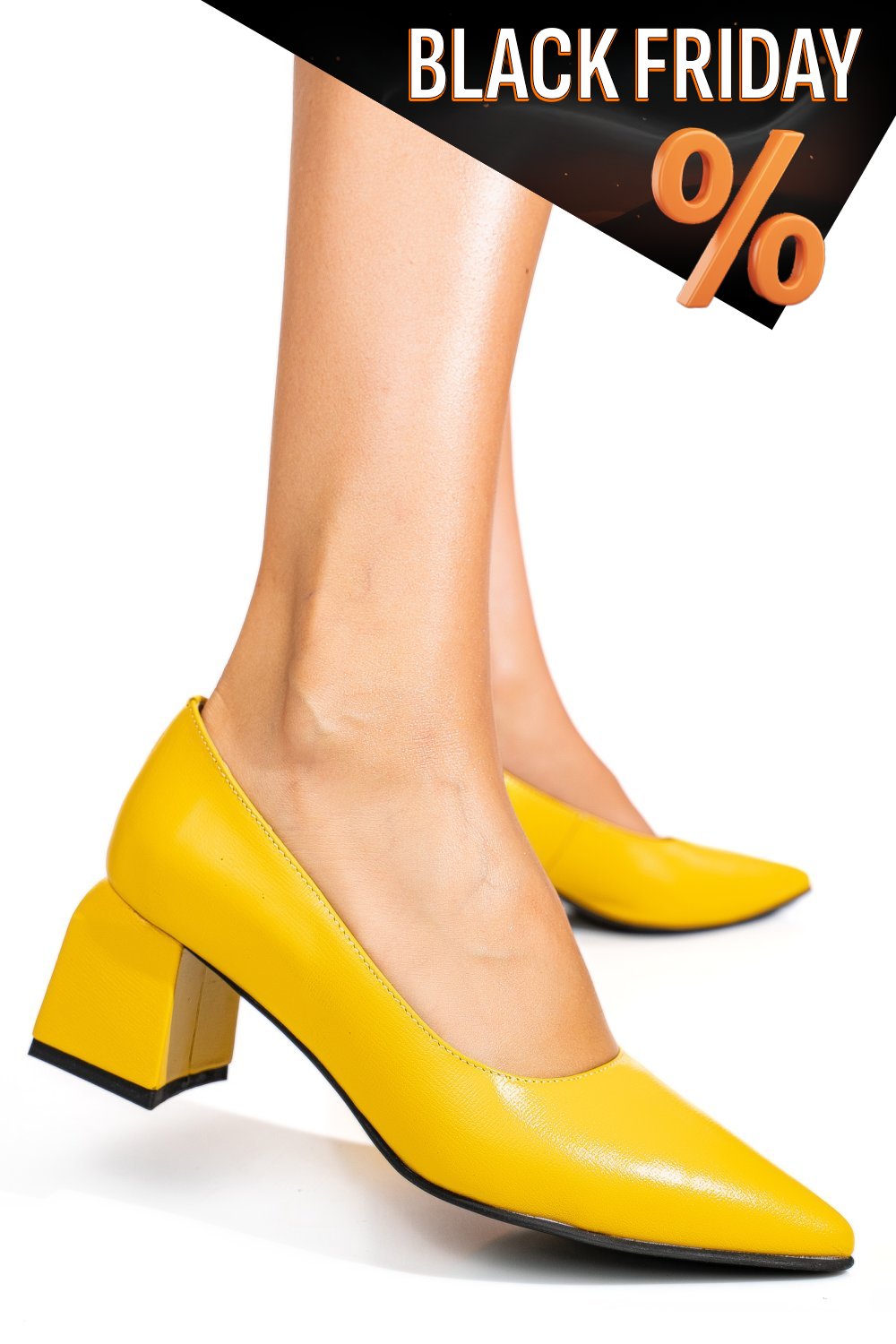 Sárga természetes bőr magassarkú cipők 5s7h460
