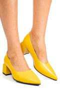 Sárga természetes bőr magassarkú cipők 5s7h460
