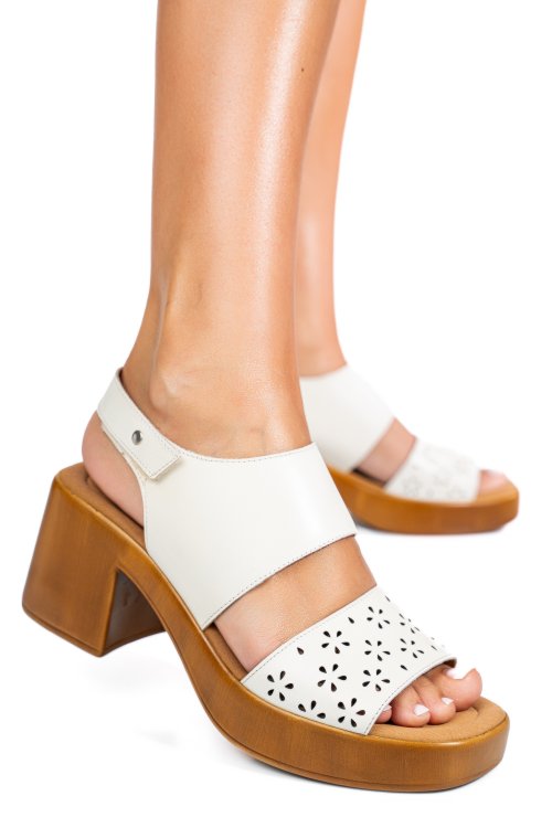 Fehér természetes bőr szandál ps7h02c30