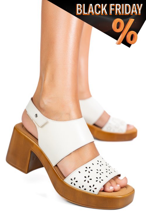 Fehér természetes bőr szandál ps7h02c30