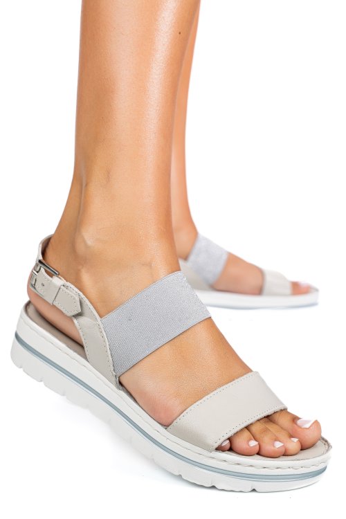 Fehér természetes bőr szandál 9s7h192949