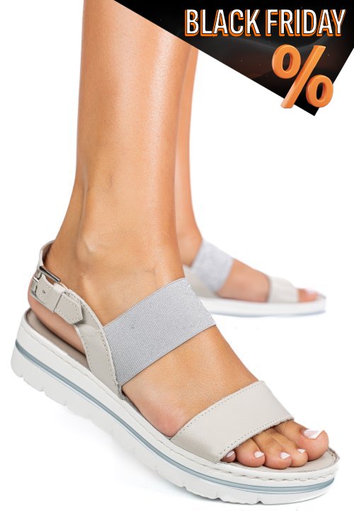 Fehér természetes bőr szandál 9s7h192949