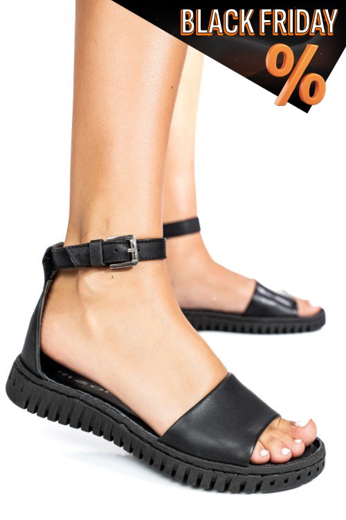 Fekete természetes bőr szandál 4s7h154300