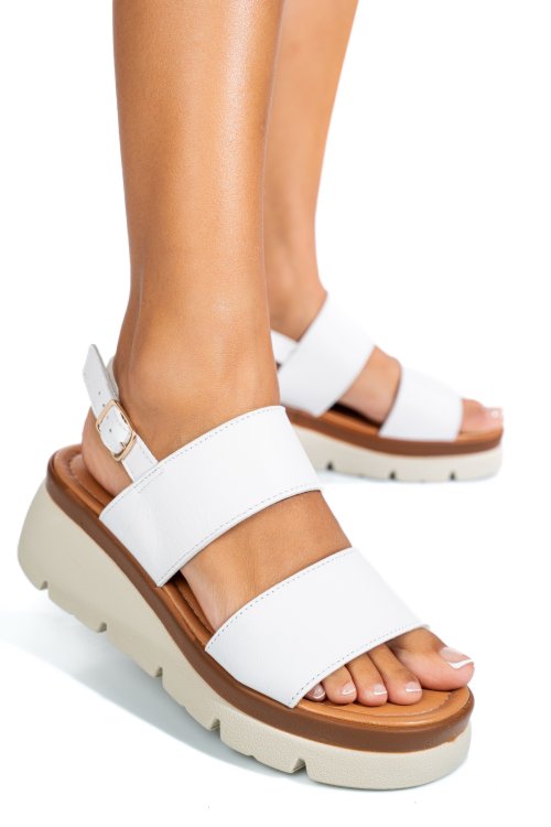 Fehér természetes bőr szandál 1s7h8362