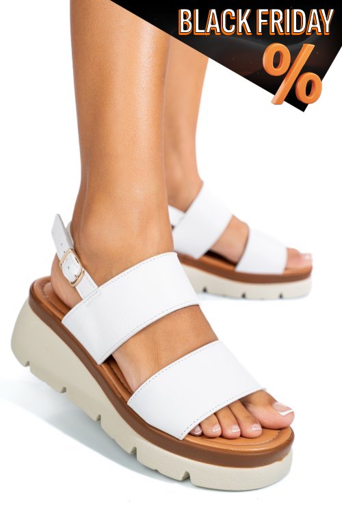 Fehér természetes bőr szandál 1s7h8362