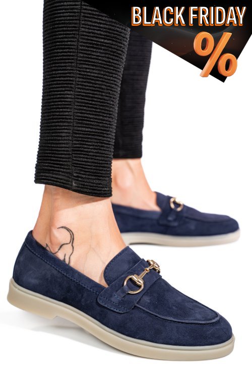 Kék fordított bőr női lapos cipők es7hm-8853