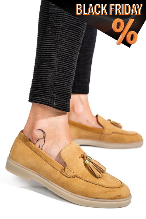 Barna fordított bőr női lapos cipők es7hm-8854