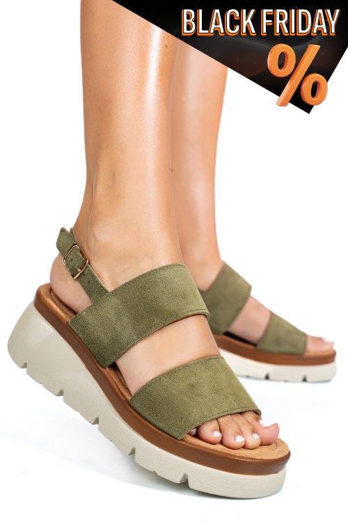 Khaki fordított bőr szandál 1s7h8632