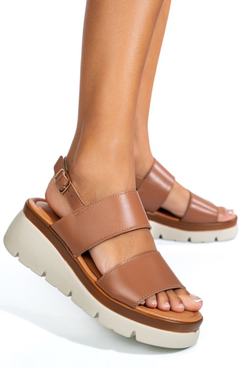 Barna természetes bőr szandál 1s7h8362