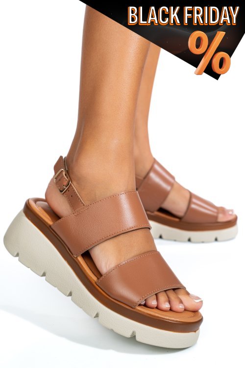 Barna természetes bőr szandál 1s7h8362