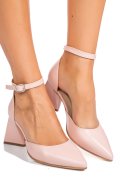Rózsaszín természetes bőr magassarkú cipők 5s7h080