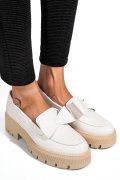 Fehér természetes bőr női lapos cipők 2s7h115