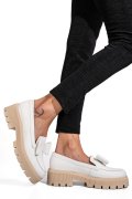 Fehér természetes bőr női lapos cipők 2s7h115