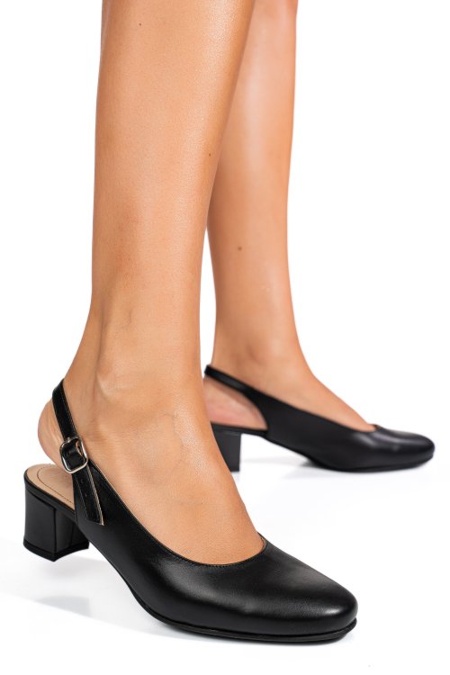 Fekete természetes bőr magassarkú cipők 1s7h441b