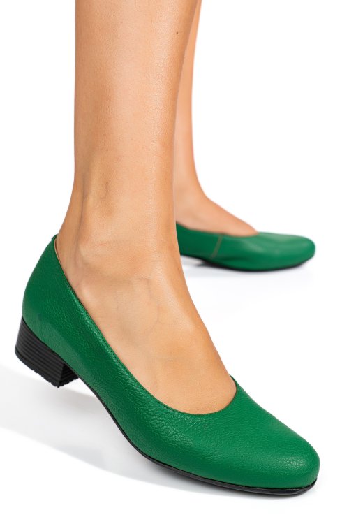 Zöld természetes bőr magassarkú cipők 2s7h040