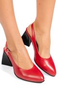 Piros természetes bőr magassarkú cipők 5s7h726