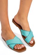 Türkiz természetes bőr szandál ks7hzt-005