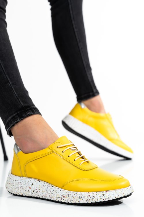 Sárga természetes bőr sport cipők 2s7h31688np