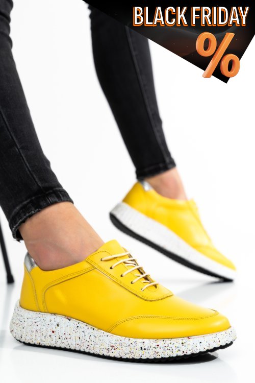 Sárga természetes bőr sport cipők 2s7h31688np