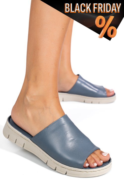 Kék természetes bőr papucs 1s7h154304