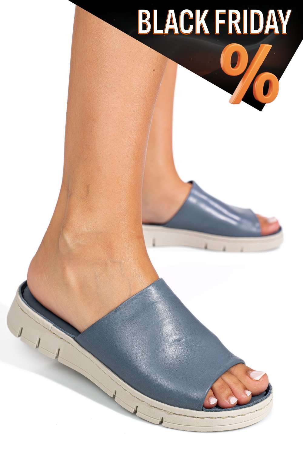 Kék természetes bőr papucs 1s7h154304