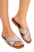 Szürke természetes bőr szandál ks7hzt-005