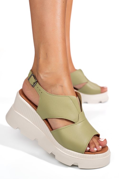 Fehér természetes bőr szandál ys7h14