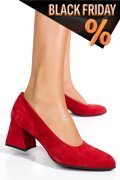 Piros fordított bőr magassarkú cipők 5s7h006