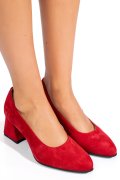 Piros fordított bőr magassarkú cipők 5s7h006