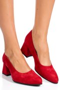 Piros fordított bőr magassarkú cipők 5s7h006