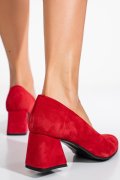 Piros fordított bőr magassarkú cipők 5s7h006