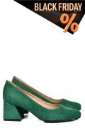 Zöld fordított bőr magassarkú cipők 5s7h003