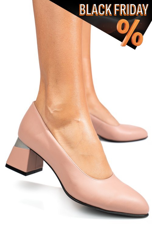 Bézs természetes bőr magassarkú cipők 5s7h025