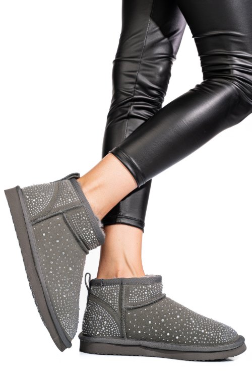 Szürke természetes bőr csizma 0s7h954