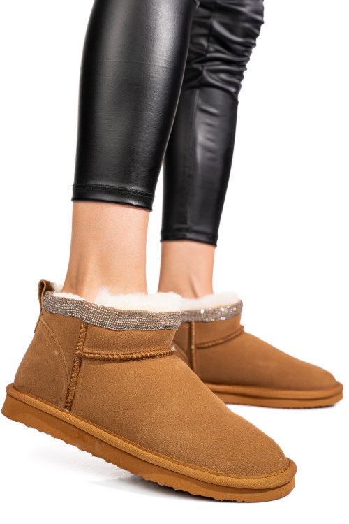 Barna természetes bőr csizma 0s7h957