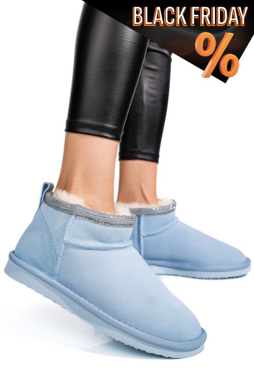 Kék természetes bőr csizma 0s7h957