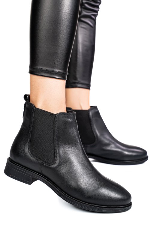 Fekete természetes bőr bakancs 5s7h3130131
