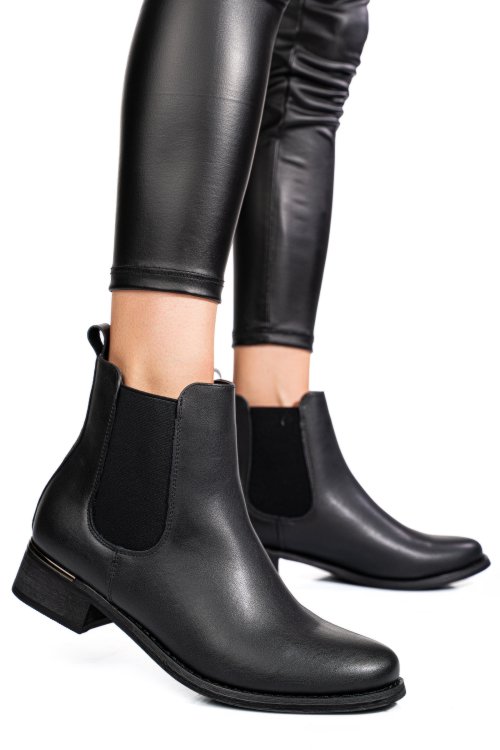 Fekete természetes bőr bakancs 5s7h3130146