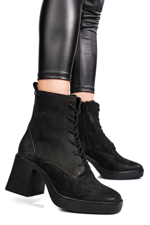 Fekete természetes bőr bokacsizma 5s7h3132261