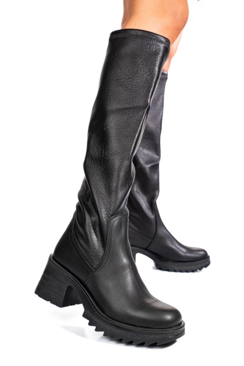 Fekete természetes bőr csizma 5s7h2122121