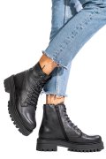 Fekete természetes bőr bakancs 5s7h0130309