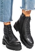 Fekete természetes bőr bakancs 5s7h0130309