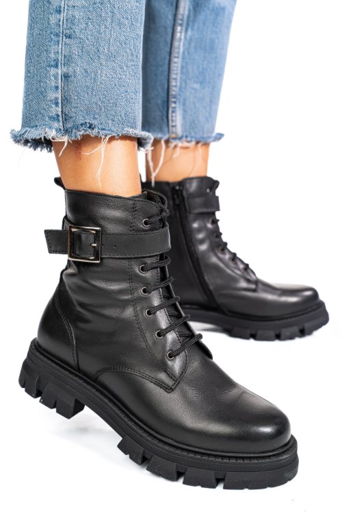 Fekete természetes bőr bakancs 5s7h3132281