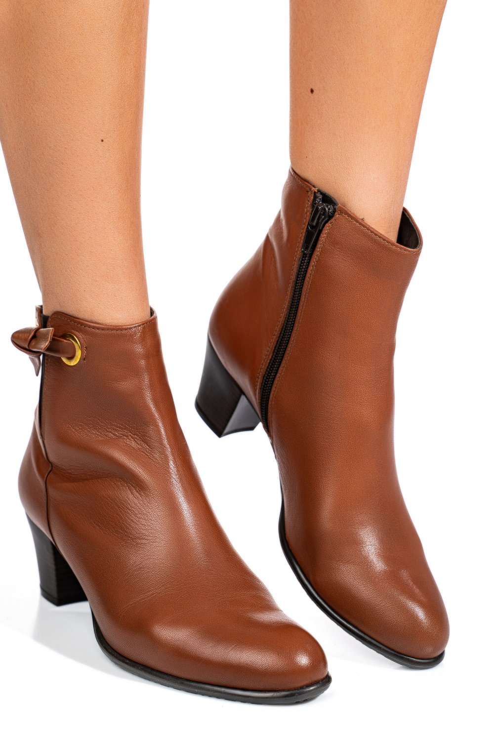 Barna természetes bőr bokacsizma 5s7h0132060