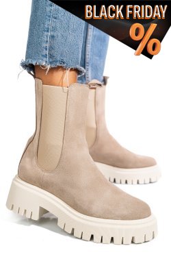 Bézs fordított bőr bakancs 5s7h2132450