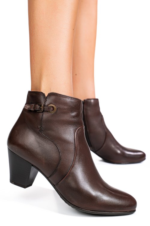 Barna természetes bőr bokacsizma 5s7h0132044